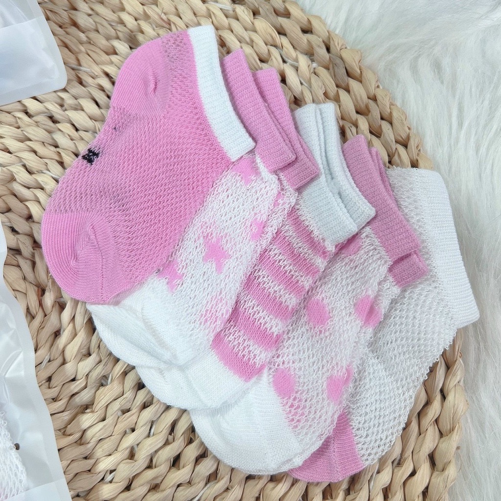 SET 5 Đôi Tất Lưới Cổ Ngắn Cho Trẻ Sơ Sinh Cho Bé Trai Bé Gái 0-2 Tuổi