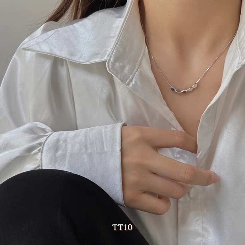 [KHÔNG ĐEN GỈ] Dây chuyền titan hạt thép bạc basic cá tính đơn giản Annie TT10