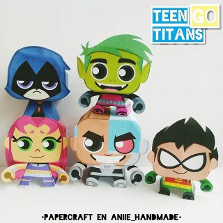 Mô hình giấy Teen Titans Go] Robin,Starfire,Raven,Beast Boy,Cyborg
