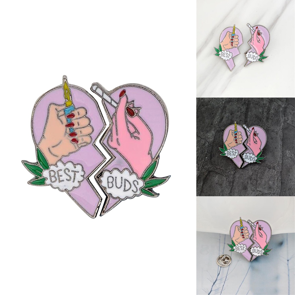 Bộ 2 Ghim Cài Áo Tạo Hình Mảnh Ghép Trái Tim Thời Trang Cho Nữ