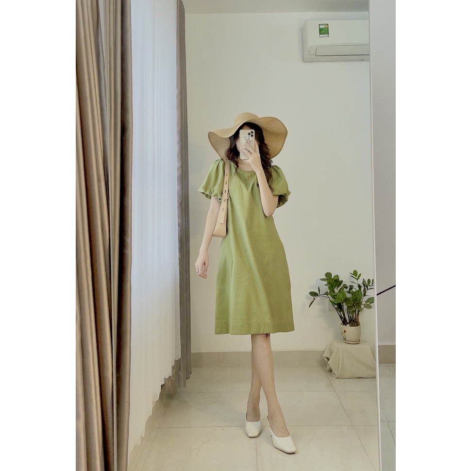 JOLI Dress - Váy xuông A tay bồng - Linen (Hình ảnh do JOLI thực hiện 100%)