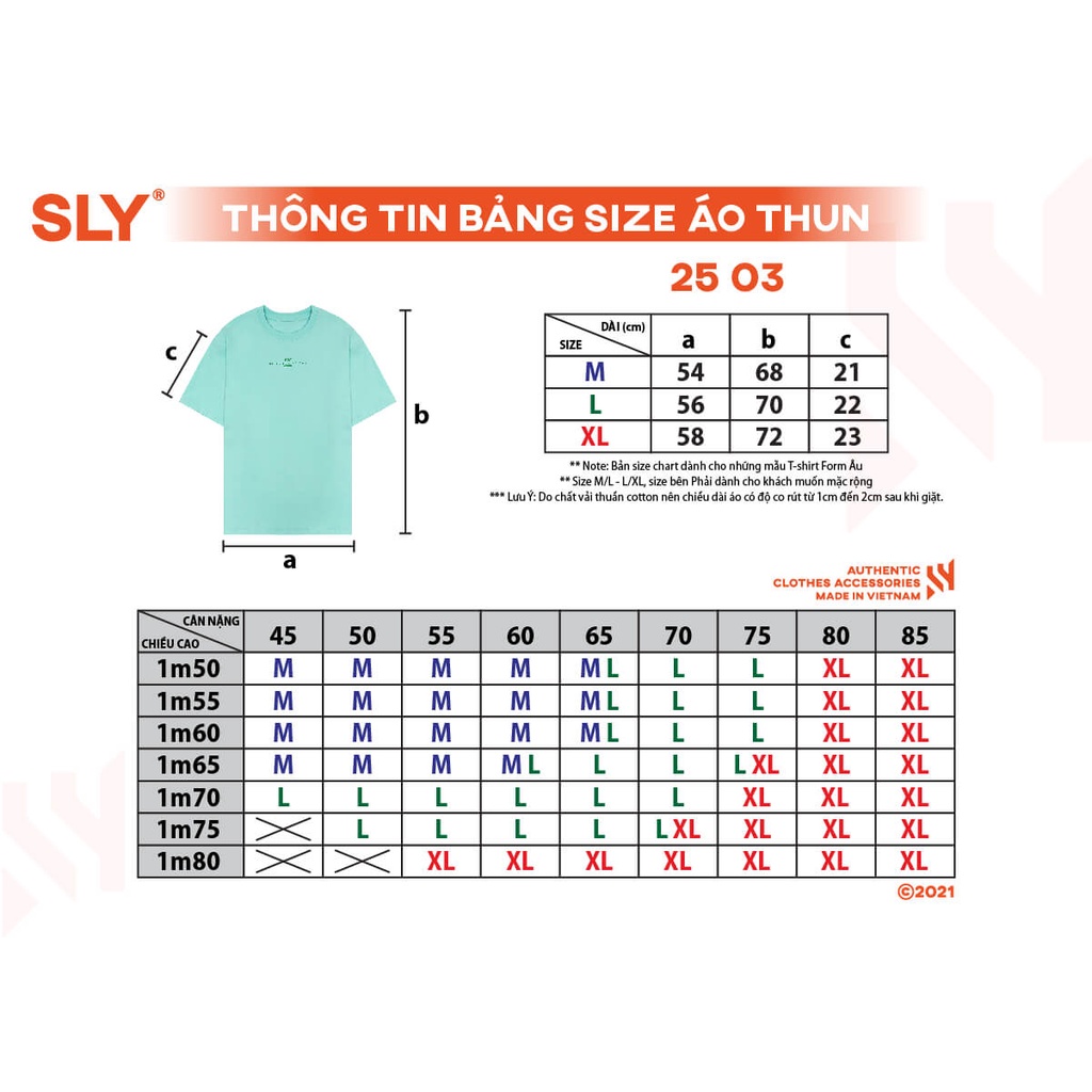 Áo Thun SLY 25 03 màu Xanh Ngọc