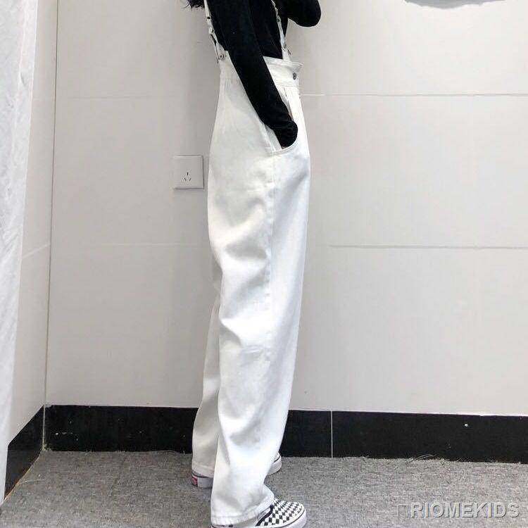 Quần Yếm Dây Denim Ống Rộng Hai Màu Đen Trắng Phong Cách Thời Trang Dành Cho Nữ Hàng Loại 1 Chất Đẹp