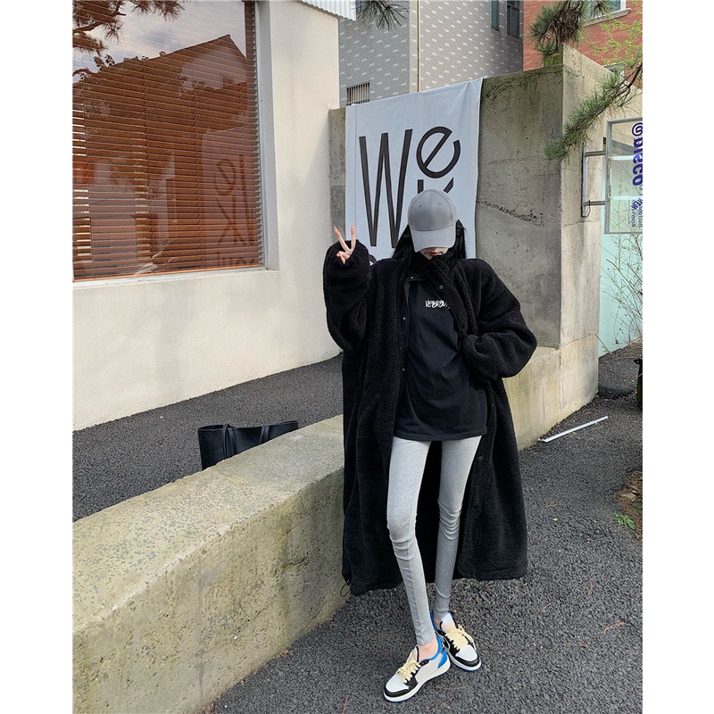 Áo khoác lông dáng dài phong cách Hàn Quốc trẻ trung ngọt ngào hàng Quảng Châu cao cấp đầu mùa đông