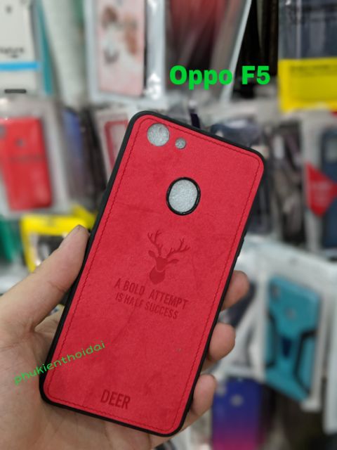 Ốp lưng Oppo F5 / F5 / Oppo Reno 2F Youth chống sốc vân vải đầu hươu cao cấp