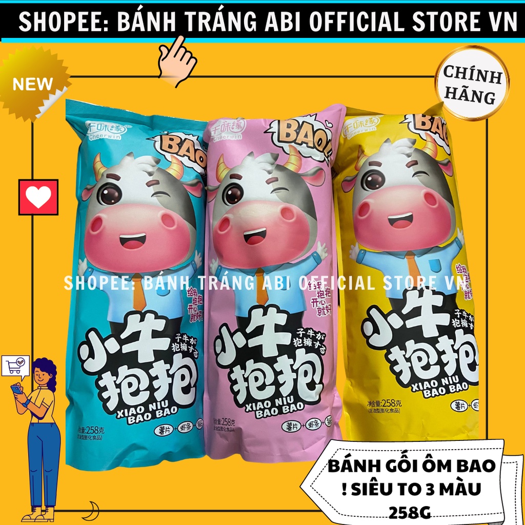 BÁNH SNACK HÌNH BAO GỐI CHO BÉ 3 MÀU 258G/1 GÓI