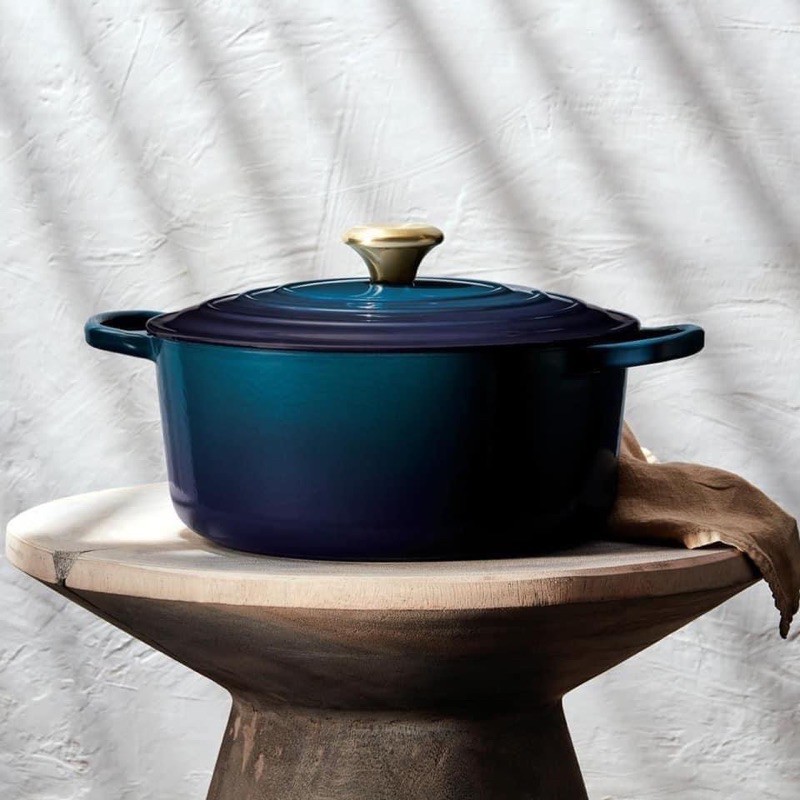 SIÊU PHẨM NỒI GANG LECREUSET 20cm màu Xanh Blue Marseille CAO CẤP Sản xuất tại Pháp
