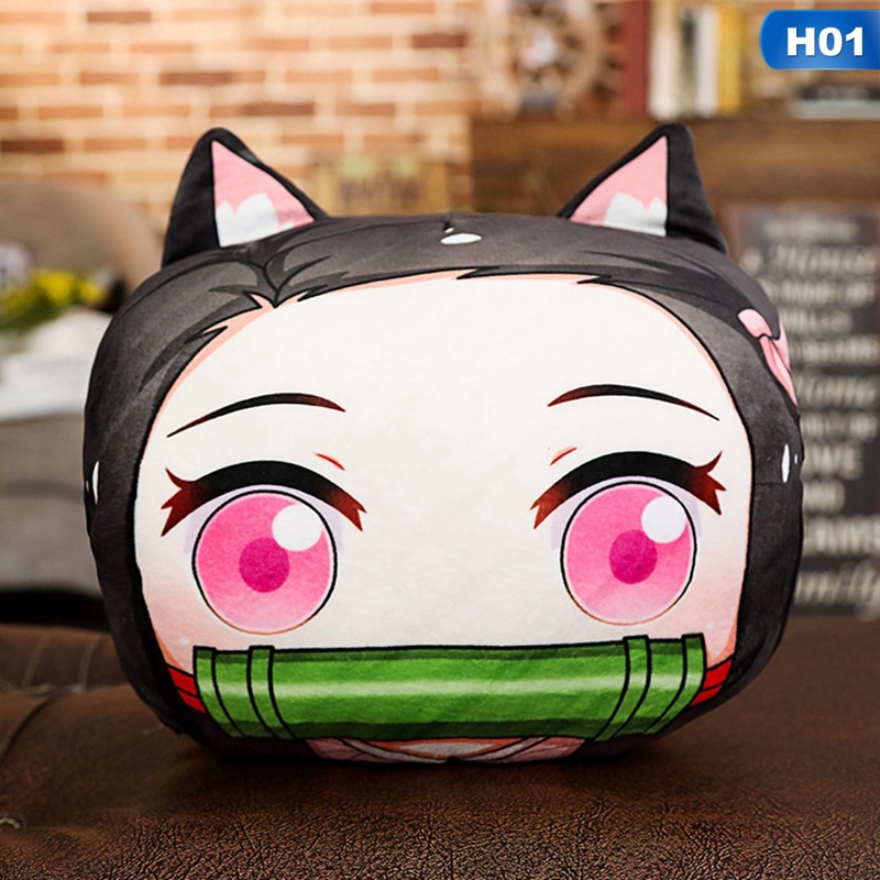 Gối bông mochi anime Kimetsu no Yaiba - Size 35x30cm và có giữ ấm tay Gối Nhồi Bông Hình Nhân Vật Phim Hoạt Hình Quỷ Dữ
