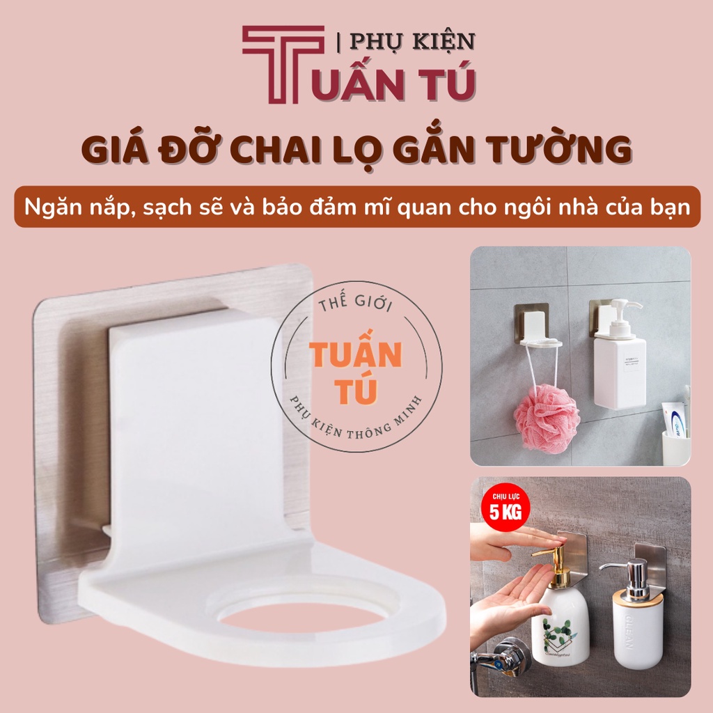 Móc treo chai dầu gội sữa tắm dán tường thông minh - Tuấn Tú Office Store