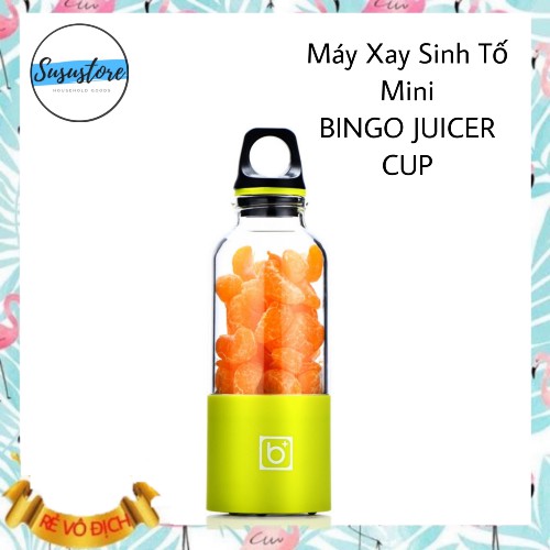 Máy xay sinh tố cầm tay Mini Sạc Pin 4 Lưỡi BINGO JUICER CUP 500Ml