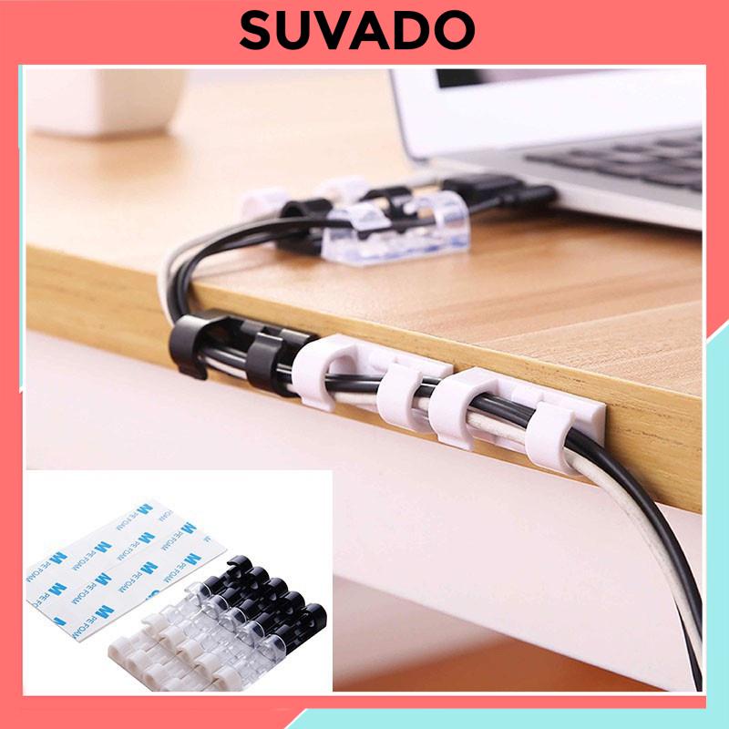 20 Nẹp Cố Định Dây Điện keo 3m mới LXQ20 Kẹp Giữ Cáp Sạc Nẹp Dây Điện Chống Rối Dán Tường Siêu dính SUVADO