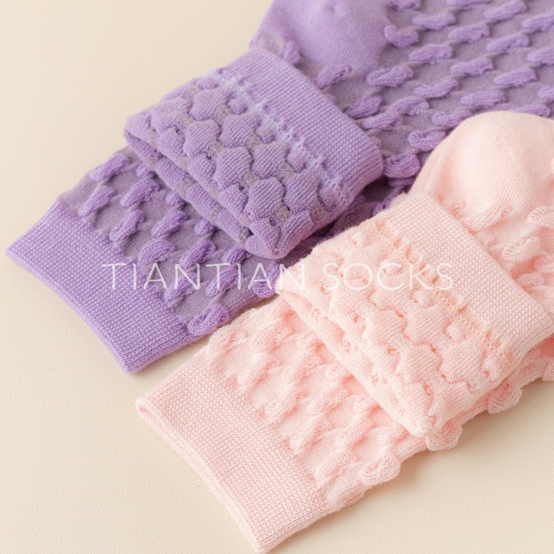 TIAN TIAN T233 Vớ Cotton Tất Cao cổ Ba Chiều Màu Kẹo Trơn Phiên Bản Hàn Quốc Mới Cho Nữ