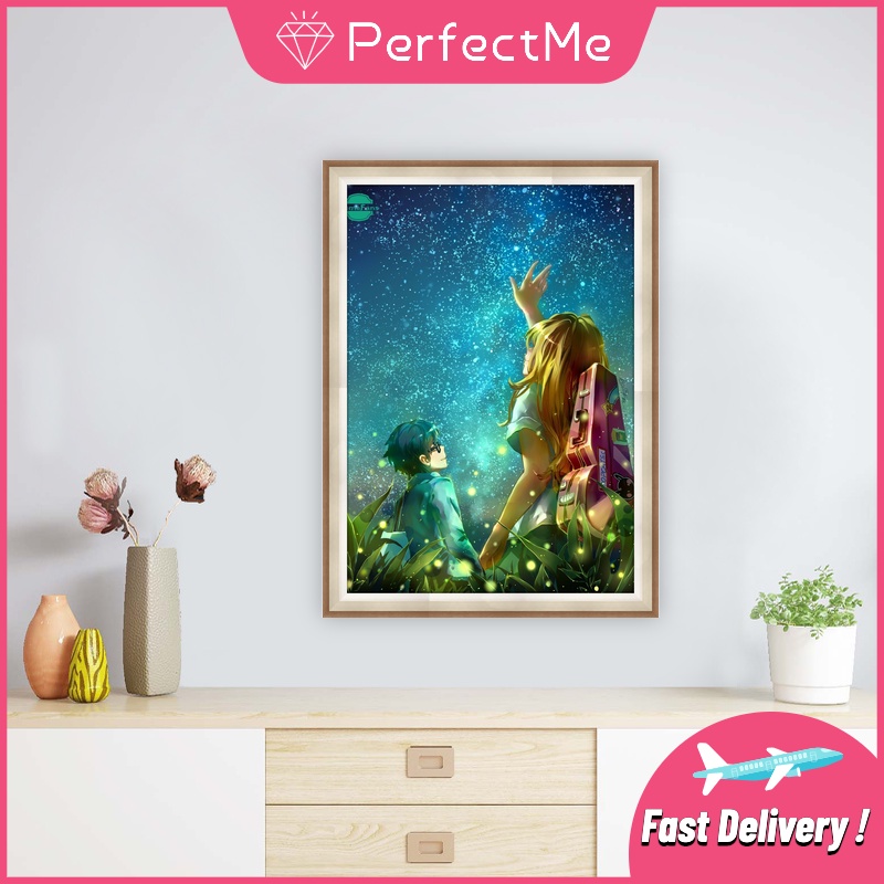 Bộ Tranh Đính Đá 5d Họa Tiết Hoạt Hình Your Lie in April Độc Đáo Kích Thước 30x40cm5d DIY Dùng Trang Trí
