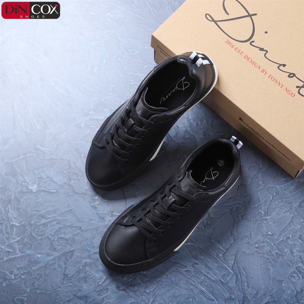Giày Sneaker Da Nam DINCOX D10 Thời Trang Nổi Bật Black