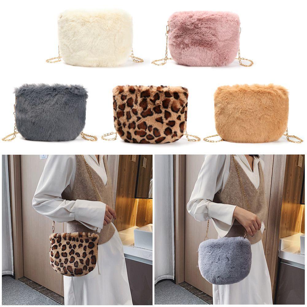 Túi Đeo Chéo Phủ Lông Cỡ Lớn Phối Dây Xích Thời Trang MIHAN1