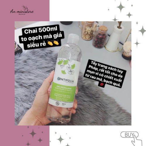 Nước Tẩy Trang Centifolia Micellar Water 💓an toàn cho da💓 500ml