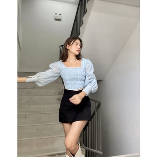 Áo nhún thân cổ U
