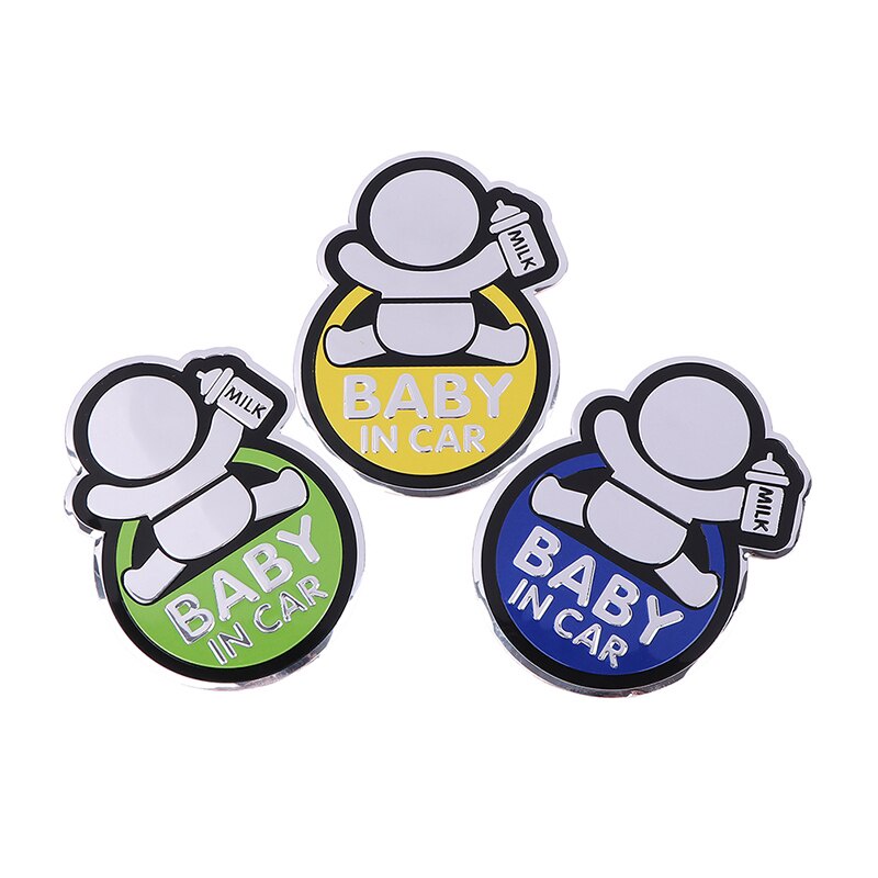 Tem BABY IN CAR Bằng Nhôm Dập Nổi Dán Trang Trí Ô Tô