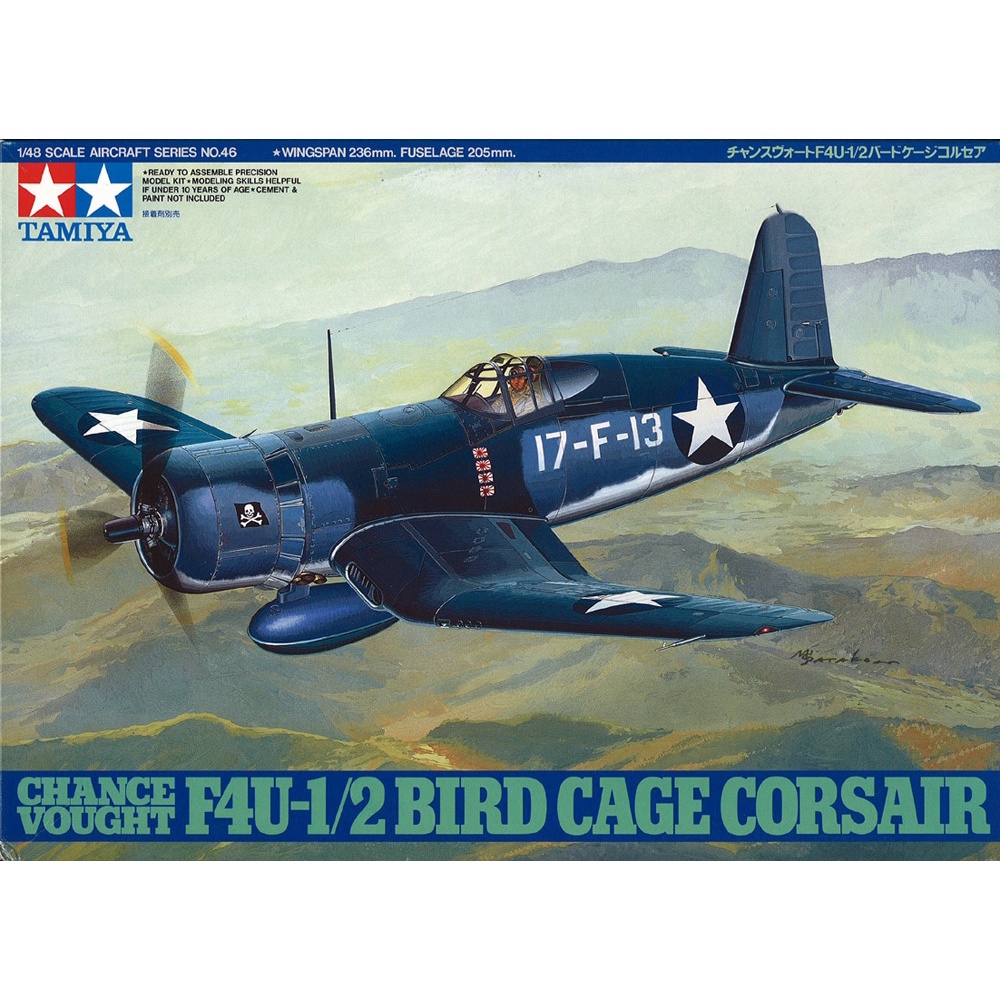 [TAMIYA] 61046 Mô hình máy bay quân sự 1/48 SCALE CHANCE VOUGHT. F4U-1/2 BIRD CAGE CORSAIR