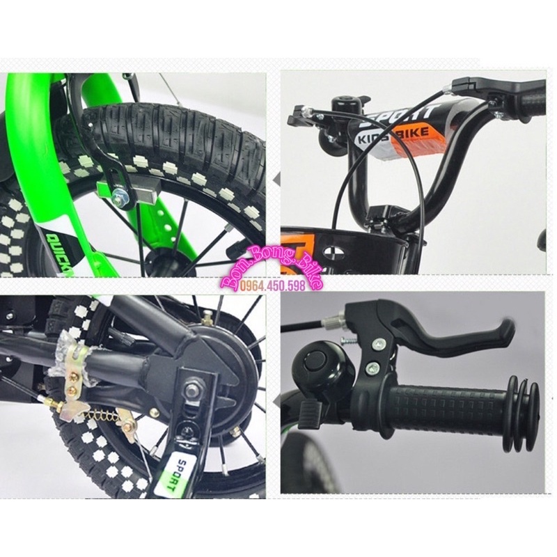 Xe đạp trẻ em Sport kiểu dáng thể thao cho bé trai 12-14-16inch ( bé từ 2-7 tuổi) | Bon.Bong.Bike |