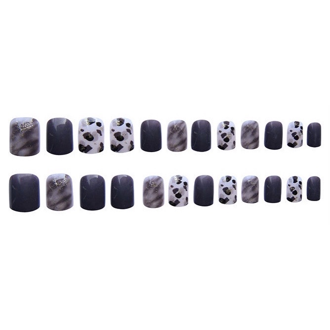 Set 24 móng tay giả hoạ tiết 3D độc đáo, màu sắc nghệ thuật, thời trang, dáng móng ngắn ( tặng kèm keo và dũa ) - N049