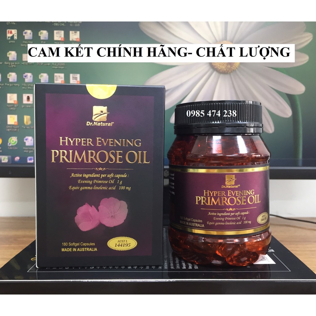 ( BẢO HÀNH CHÍNH HÃNG) Viên uống bổ sung nội tiết tố Dr Natural  Hyper Evening Primrose Oil 1000mg