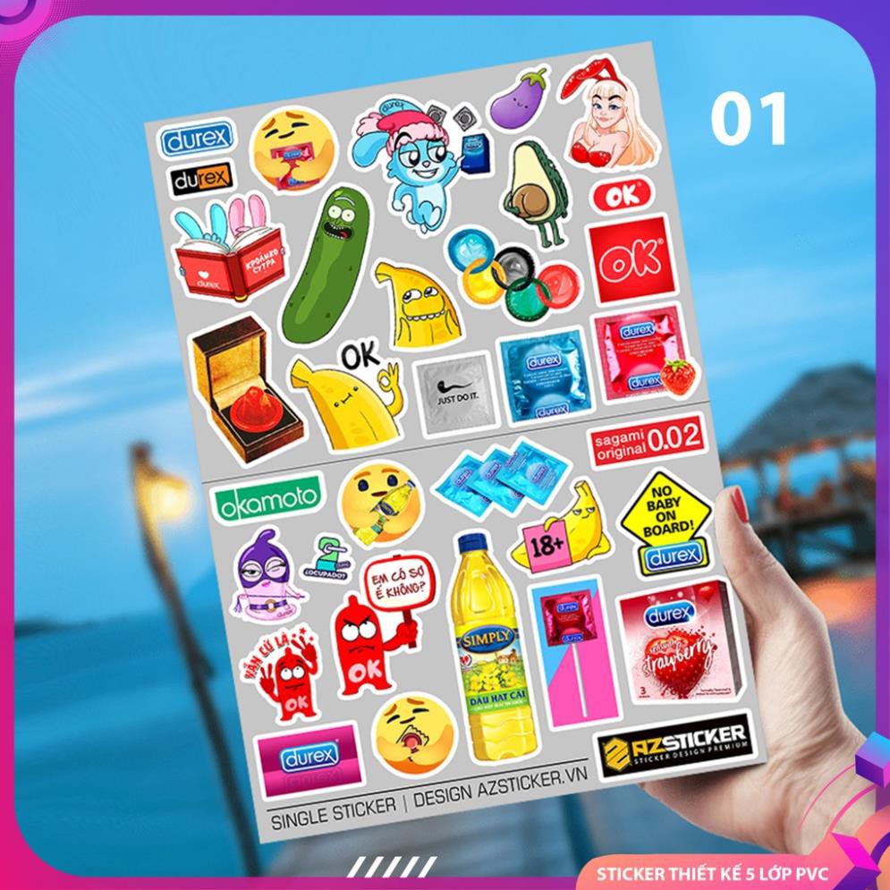 [Hot] [Singer Sticker] Hình Dán Durex  | Sticker Dán Xe, Tem Dán Xe Máy, Xe Điện Chống Thấm Nước, Chống Bay Màu