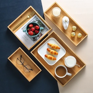 (XẢ KHO) Khay gỗ tre vàng Decor, khay gỗ đựng trà, đồ ăn, cơm cữ
