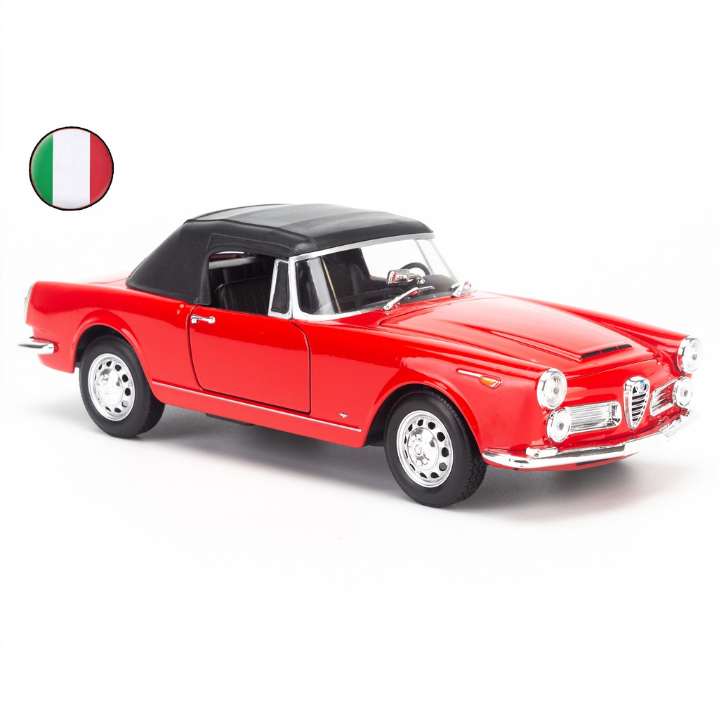 Mô hình xe Alfa Romeo Spider 2600 1960 - Soft Top 1:24 Welly Red