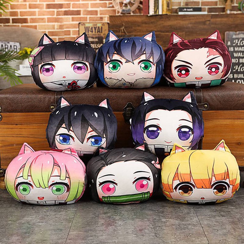 Gối bông mochi anime Kimetsu no Yaiba - Size 35x30cm và có giữ ấm tay Gối Nhồi Bông Hình Nhân Vật Phim Hoạt Hình Quỷ Dữ