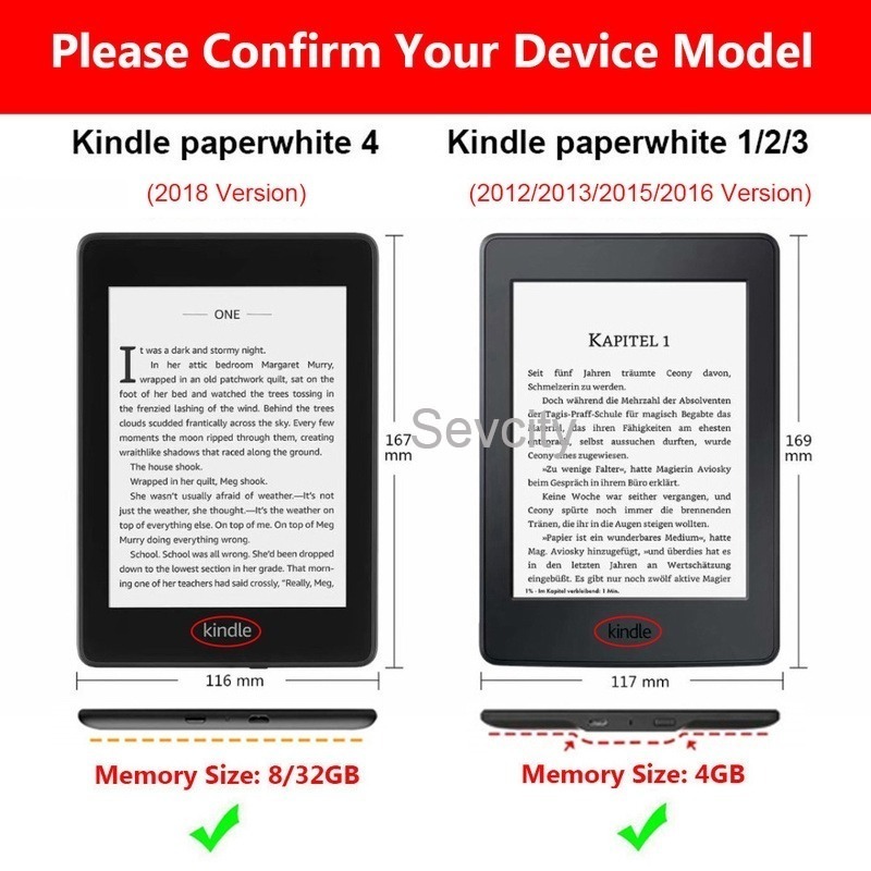 Mới Bao Da Máy Tính Bảng Pu Nam Châm Thông Minh Cho Kindle Paperwhite 4 3 2 1 Giá Đỡ