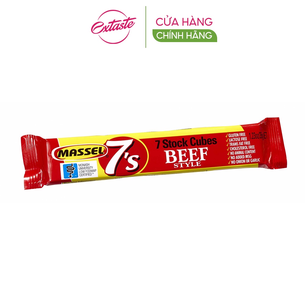 Bột nêm dạng viên vị bò Massel 7 Stock Cubes Beef Style thanh gia vị nêm thơm ngon tiện lợi 35 gr