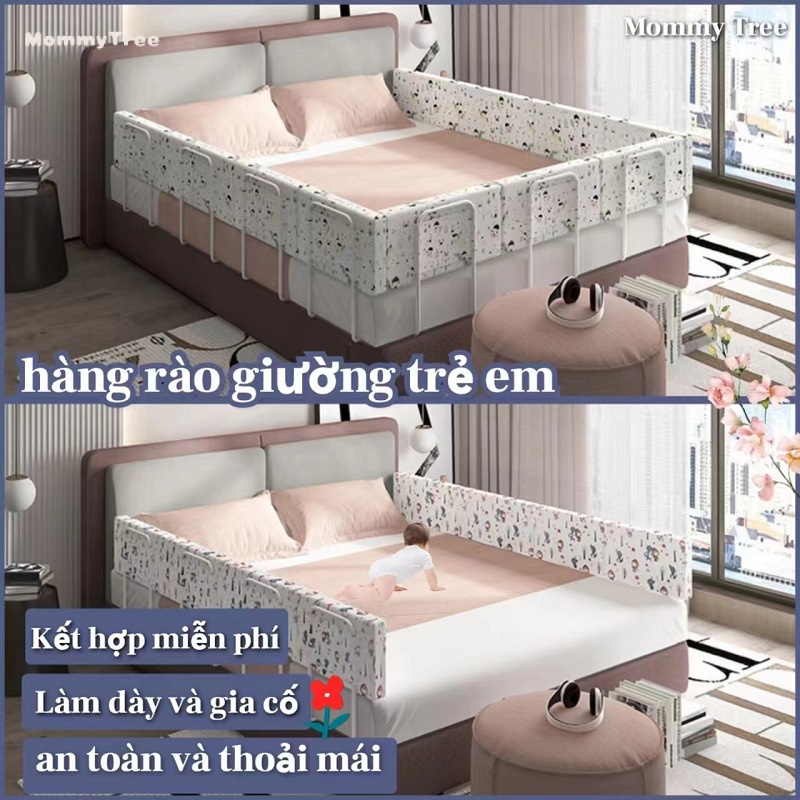 hàng rào em bé, hàng rào giường em bé, hàng rào chống ngã rào chắn giường chống sốc bảo vệ an toàn cho bé