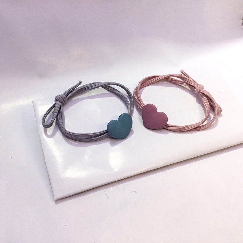 Dây thun buộc tóc Hàn Quốc hình trái tim xinh xắn cho nữ