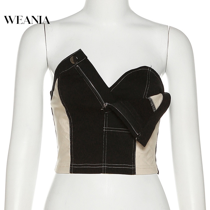 Áo ống WEANIA phối khóa kéo thời trang dành cho nữ