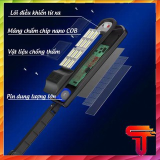 🔏FREE SHIP🔏 Đèn Năng Lượng Mặt Trời Solar Street Lamp 6 Bóng Led To Cảm Biến Chuyển Động, Kèm Điều Khiển Tắt Bật Từ Xa