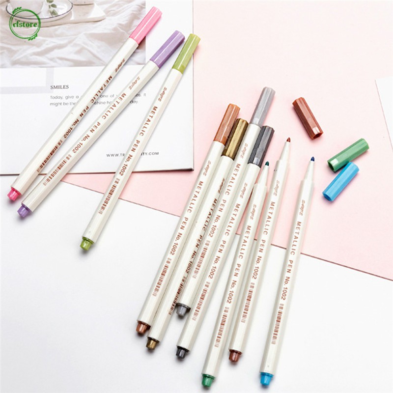 Set 10 bút lông màu ánh kim trang trí sổ tay