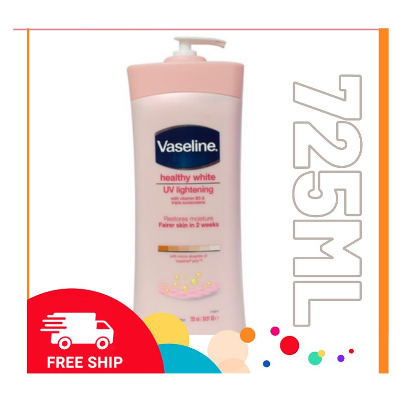 Dưỡng thể Vaseline dưỡng da trắng hồng mịn màng  725ml mỹ