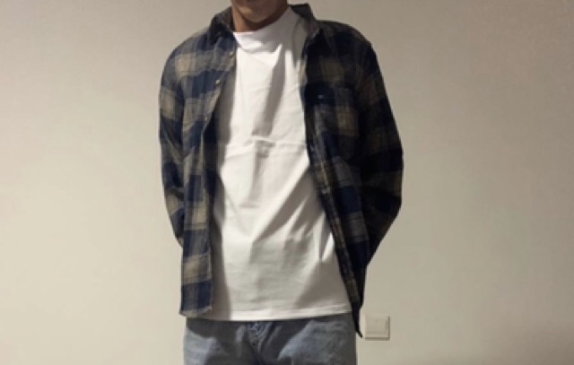 Áo sơ mi nam kẻ caro vừa sọc xanh nâu có túi ngực | BigBuy360 - bigbuy360.vn