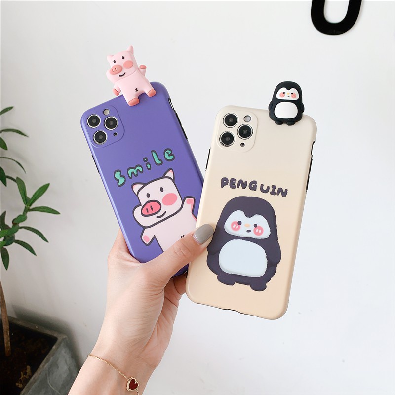 Ốp lưng iphone leo IMD Penguin - Lợn Smile 7plus/8plus/x/xs/xsmax/11/11 promax DT07- Dino Case