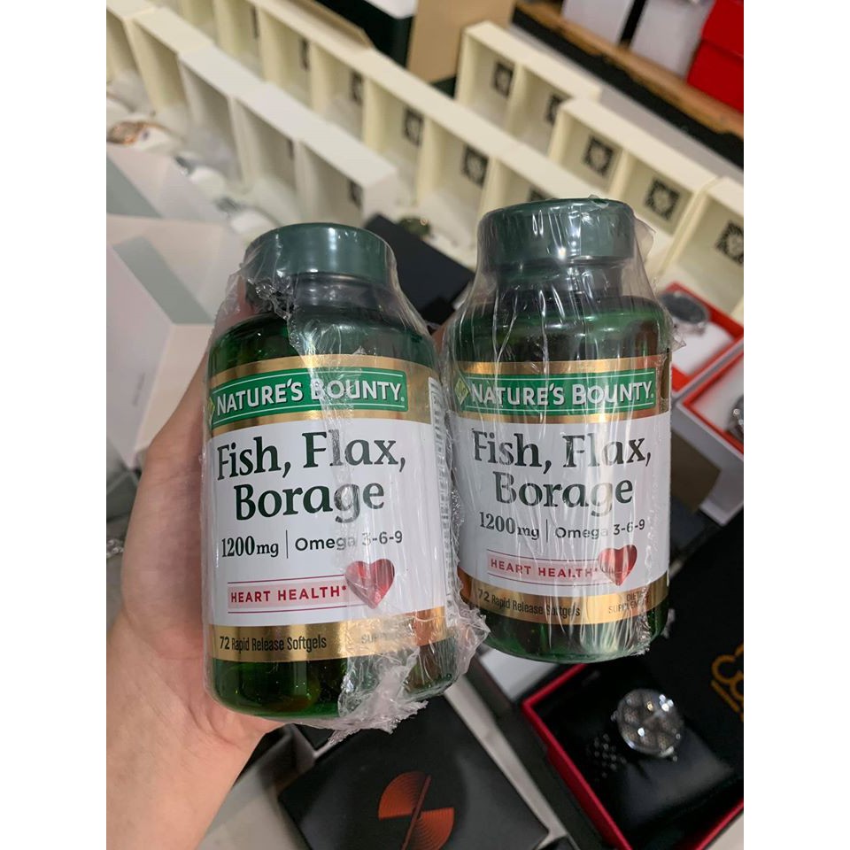 Fish oil 3 6 9 Fish Flax & Borage Nature's Bounty 1200mg, 72 viên, Mỹ