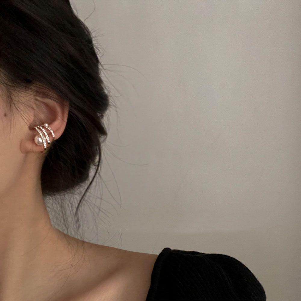 Bông Tai Dạng Kẹp Xinh Xắn Dành Cho Nữ|Khuyên Tai Chữ C Lấp Lánh Thời Trang