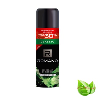 Romano: Xịt khử mùi nam Romano Classic tặng 30% dung tích 195ml/chai