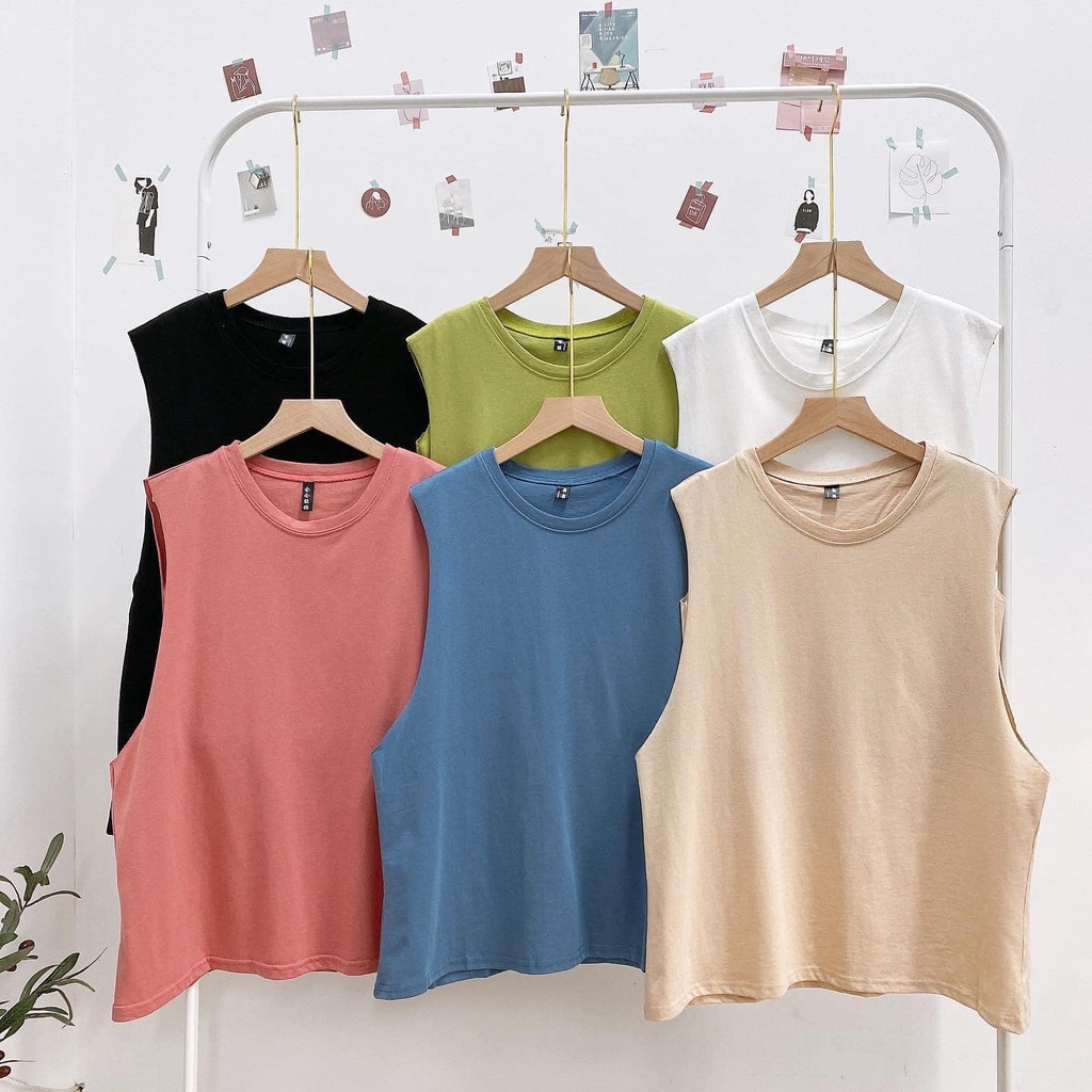 Áo thun ba lỗ nữ FM Style tanktop form rộng oversize vải thun lạnh cao cấp co giãn 4 chiều cá tính 21060664