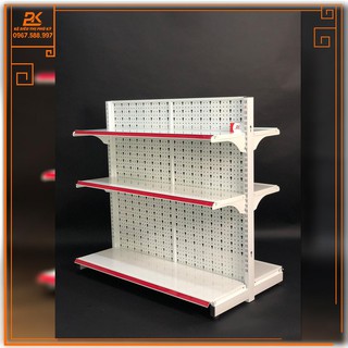 Kệ Siêu Thị Tôn Lô Đôi (2 Mặt) Dài 120 Rộng 70 Cao 120 x 3 Tầng