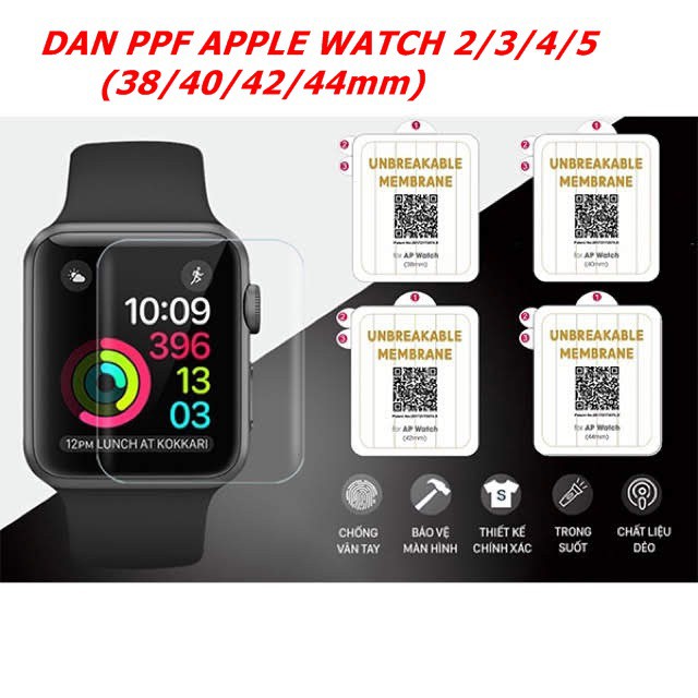 dán full ppf apple watch 10d cao cấp cho màn hình 38mm 40mm 42mm 44mm