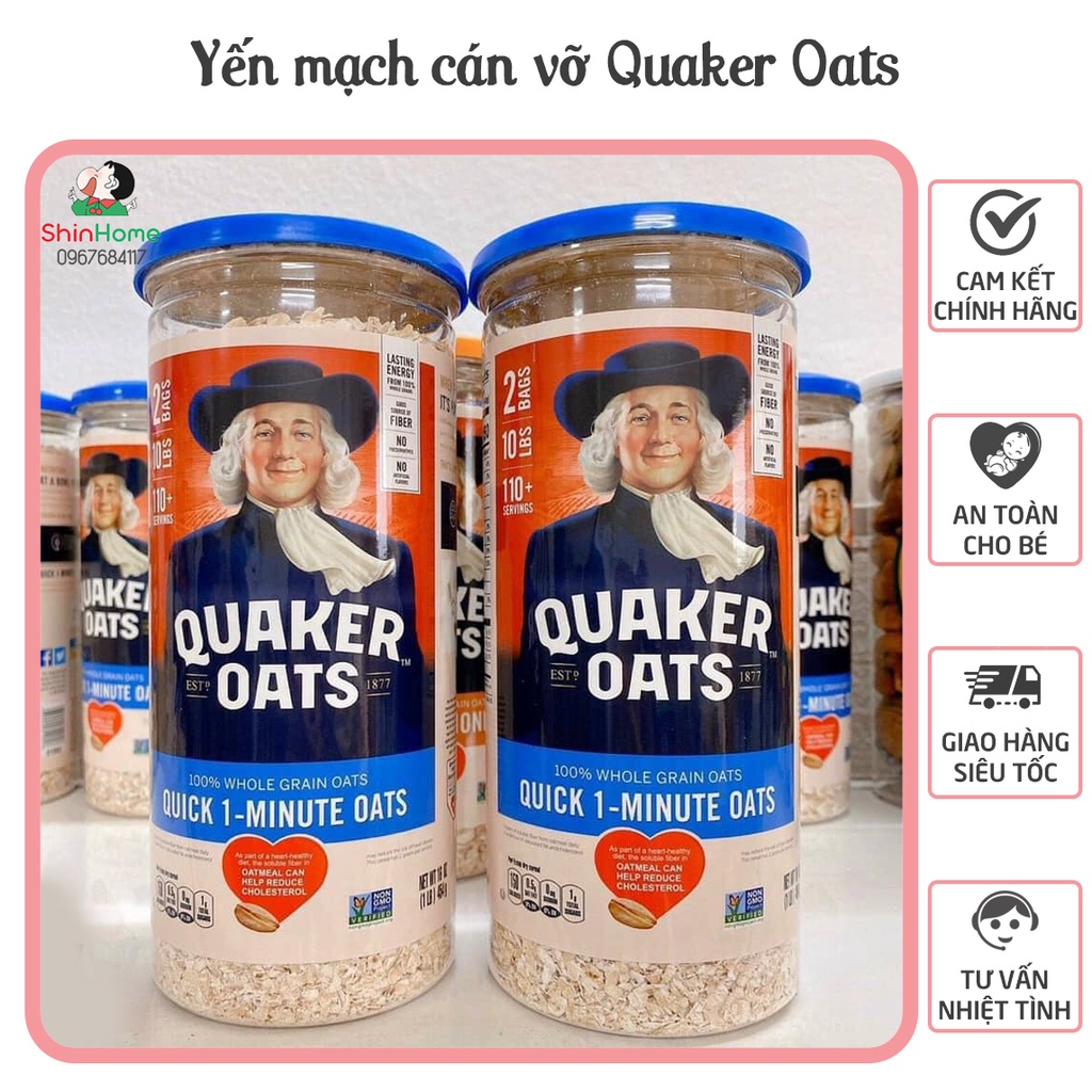 Yến mạch ăn dặm - Yến mạch cán vỡ Quaker Oats 454g