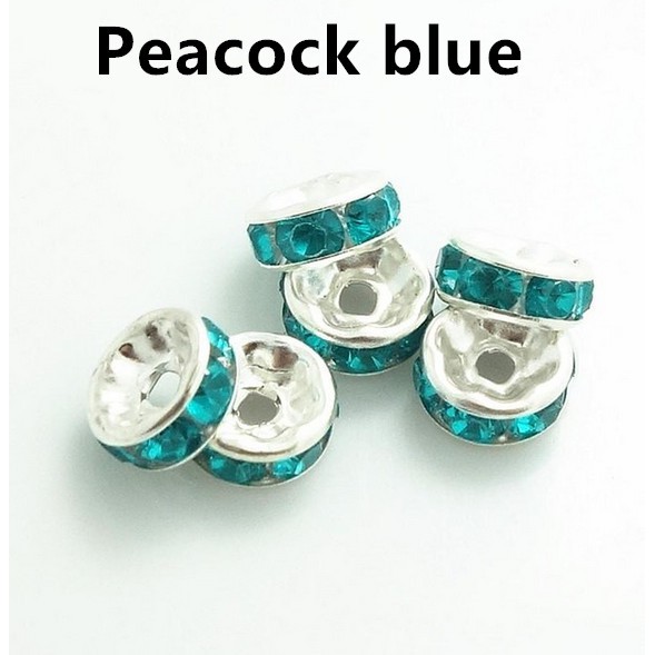 Bộ 20 hạt đá pha lê đường kính 8mm nhiều màu sắc dùng làm trang sức DIY