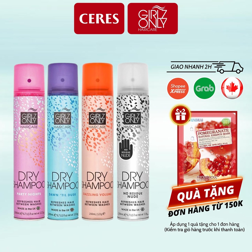 Dầu Gội Khô Girlz Only Dry Shampoo Dazzling Volume 200ml