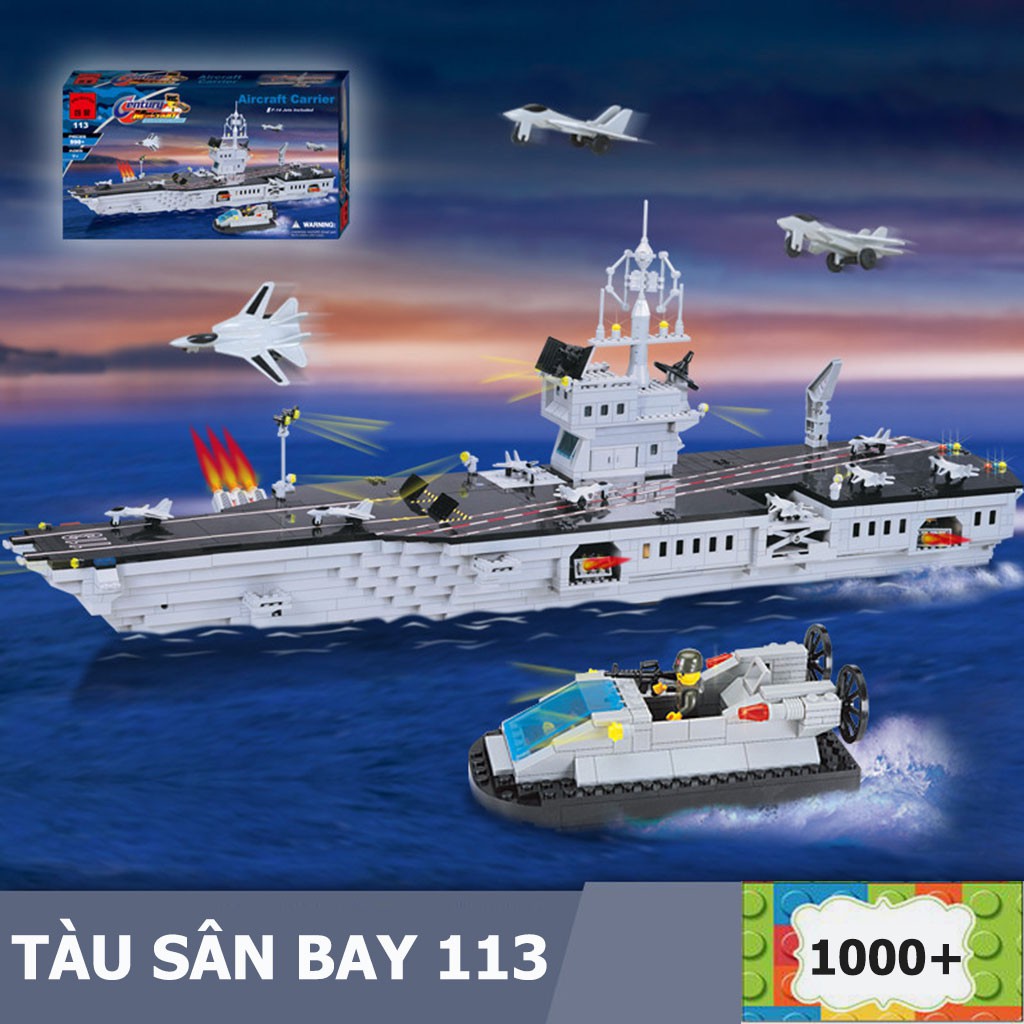 Lego lắp ráp tàu sân bay khổng lồ 113 giúp trẻ rèn tính kiên trì tăng sáng tạo xếp hình hơn 1000 mảnh ghép